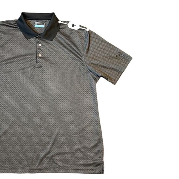 PGA TOUR Men's Diamond Mosaic-Print Polo‎ Shirt Grey Black Size XXL - Picture 2 of 11